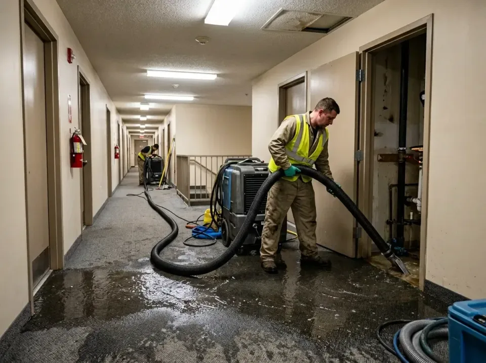 multi-unit-apartment-hallway-f-005 — frequently asked questions, Emergency Burst Pipe Water Extraction & Removal in Rineyvil…